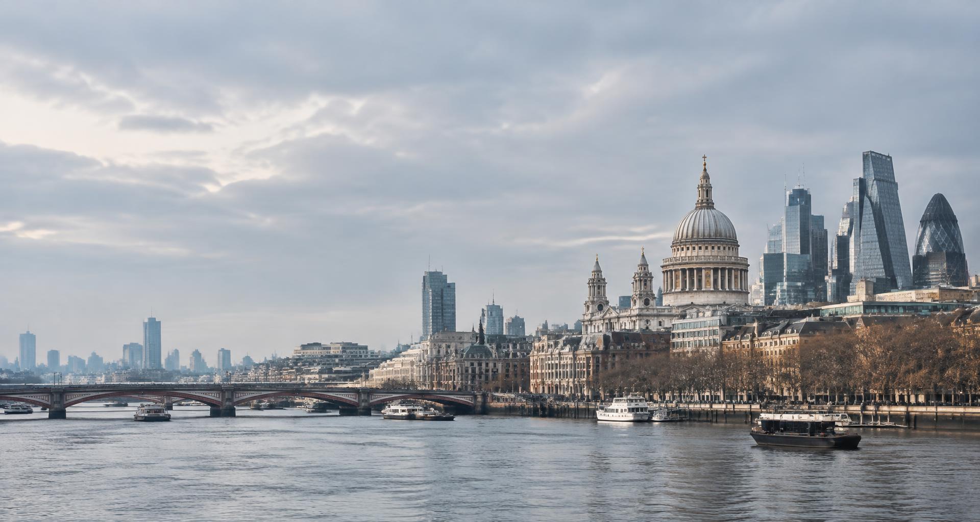 St Paul’s Cathedral and the City of London across the Thames